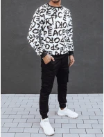 Pánská mikina bez kapuce bílá FashionStreet BX5768