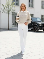 Dámská mikina HAPIRES s potiskem oversize cappuccino FashionStreet BY1483 Dámská mikina HAPIRES s potiskem oversize cappuccino FashionStreet BY1483