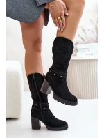 Dámské Kozačky Do Poloviny Lýtka Na Podpatku Zateplené Černé Ivanelis Dámské Kozačky Do Poloviny Lýtka Na Podpatku Zateplené Černé Ivanelis