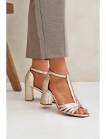 Sandály Z Přírodní Kůže Na Podpatku Laura Messi 2766