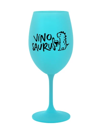 VÍNOSAURUS - tyrkysová sklenice na víno 350 ml