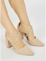 Moderní dámské hnědé lodičky na širokém podpatku Moderní dámské hnědé lodičky na širokém podpatku