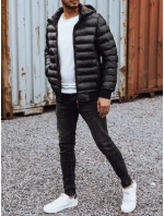 Pánská prošívaná bunda s kapucí černá FashionStreet TX4764