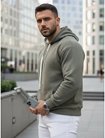 Pánská mikina s klokankou khaki FashionStreet BX5954