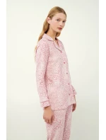 Vamp - Růžové pyžamo s potiskem na knoflíky 21392 - Vamp Vamp - Růžové pyžamo s potiskem na knoflíky 21392 - Vamp