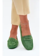 Dámské Semišové Mokasíny Zelené Lenvie