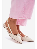 Dámské sandály z imitace kůže na nízkém podpatku světle béžové Jelmera