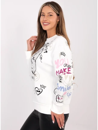 Mikina D10608BC02804A bílá Mikina D10608BC02804A bílá