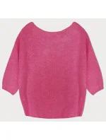 Volný svetr v neonově růžové barvě s mašlí na zádech (759ART) Volný svetr v neonově růžové barvě s mašlí na zádech (759ART)
