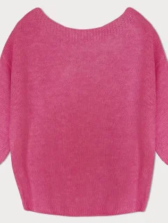 Volný svetr v neonově růžové barvě s mašlí na zádech (759ART)