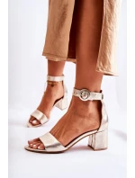 Kožené Sandály Na Vysokém Podpatku Maciejka 04141-42 Zlaté