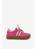 Zazoo N1068S4 Dámské semišové sneakersy na platformě fuchsie Zazoo N1068S4 Dámské semišové sneakersy na platformě fuchsie