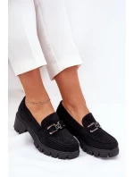 Eko Semišové Polobotky Dámské S Dekorací 39921 Černé Vinceza