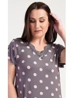 Dámská noční košile s krátkým rukávem Puntík