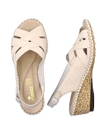 Kožené pohodlné sandály Rieker W RKR682 beige Kožené pohodlné sandály Rieker W RKR682 beige