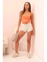 Dámská tílko z bavlny s kulatým výstřihem tmavě meruňková