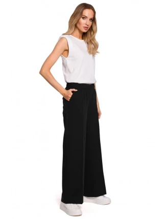 M570 Kalhoty s nařasenými nohavicemi - černé M570 Kalhoty s nařasenými nohavicemi - černé