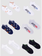Yoclub Chlapecké kotníkové bavlněné ponožky Vzory Barvy 6-Pack SKS-0008C-AA00-004 Vícebarevné