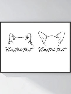 Personalizovaný magický fotoobraz v rámu - 50x70 - zvířecí ouška