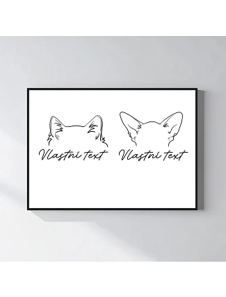 Personalizovaný magický fotoobraz v rámu - 50x70 - zvířecí ouška Personalizovaný magický fotoobraz v rámu - 50x70 - zvířecí ouška