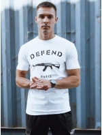 Pánské bílé tričko s potiskem FashionStreet RX5578