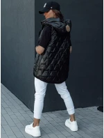 Dámská prošívaná vesta s kapucí GLITZY černá FashionStreet TY4447