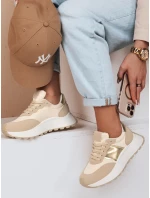 Dámské tenisky s plochou podrážkou NEWSTREET beige FashionStreet ZY0613