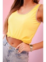 Dámská halenka na ramínka s ozdobným lemem žlutý Dámská halenka na ramínka s ozdobným lemem žlutý