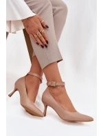 Lodičky s páskem Perrine – tmavě béžové