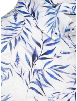 Pánská bílá košile s listy FashionStreet DX2640