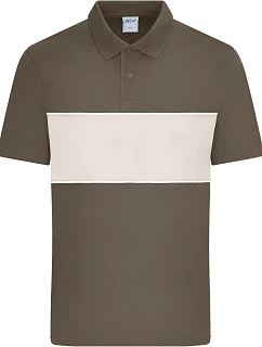 Daiber 8050 Bio polo "Colour-Block" 02.8050 muddy brown/sandstone