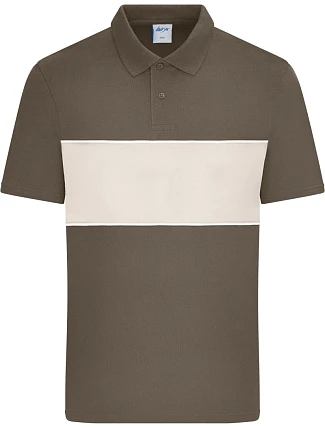 Daiber 8050 Bio polo "Colour-Block" 02.8050 muddy brown/sandstone
