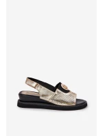 Dámské Sandály Na Klínu Zlaté Isnnoria