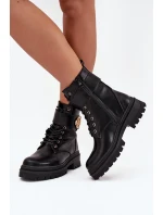 Dámské Botky Pracovní Se Zlatým Detalem Zateplené Černé Fiorena