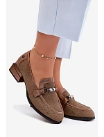 Dámské semišové boty na podpatku s ozdobným detailem Hnědé Meliva Dámské semišové boty na podpatku s ozdobným detailem Hnědé Meliva