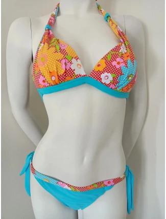 Dámské dvoudílné plavky Malta-A modro-orančové - Ewlon Dámské dvoudílné plavky Malta-A modro-orančové - Ewlon