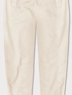 Tenké teplákové kalhoty v barvě ecru (CK03-67-132)