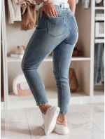Dámské džínové kalhoty slim fit s páskem TRENDLINE modré FashionStreet UY2478