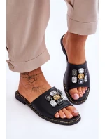 Dámské sandály s kamínky S.Barski KV-2775-31 Černá