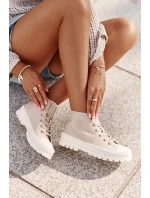 Vysoký Látkové tenisky na platformě Big Star LL274160 Béžová