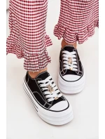 Dámské Tenisky Na Platformě Se Zlatými Připínkami Černé Fiorina