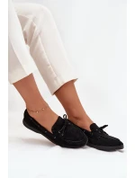 Dámské mokasíny s tkaničkami Zalina – černé