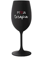 MOJA TERAPIA - čierny pohár na víno 350 ml