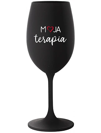 MOJA TERAPIA - čierny pohár na víno 350 ml