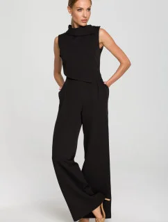 Dámský overal bez rukávů s dvouvrstvým vrškem M702 Černá - MOE