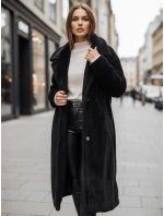 Dámský zimní kabát teddy s kožešinou dlouhý černý FashionStreet NY0760z