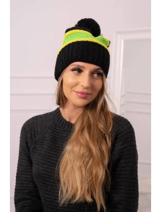Kinga dámská čepice K297 black+kiwi+green neon Kinga dámská čepice K297 black+kiwi+green neon