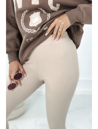 Bavlněná souprava, zateplená mikina + legíny hnědý Bavlněná souprava, zateplená mikina + legíny hnědý