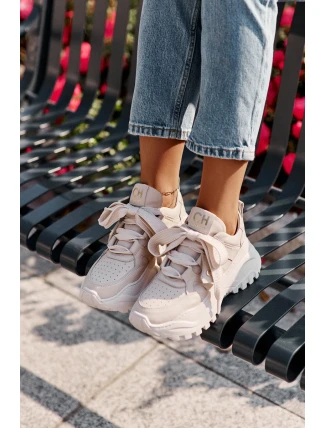 Dámské Kožené Tenisky Béžové CheBello 4583