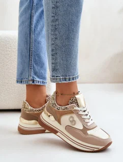 Dámská sportovní obuv  YY-6B model 201042 Béžová se zlatou - Step in style
